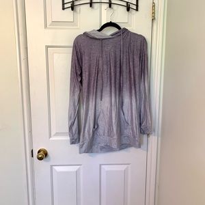 Purple/silver/grey draw string pullover hoodie